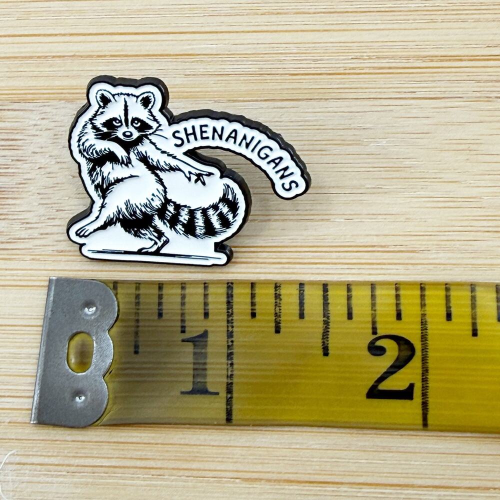 Shenanigans Raccoon Soft Enamel Pin Funny Trash Panda Meme Lapel Badge - Picture 4 of 4